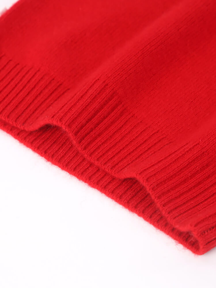 Girls Blush Pink Ruffled Collar Soft Cashmere Pullover Sweater